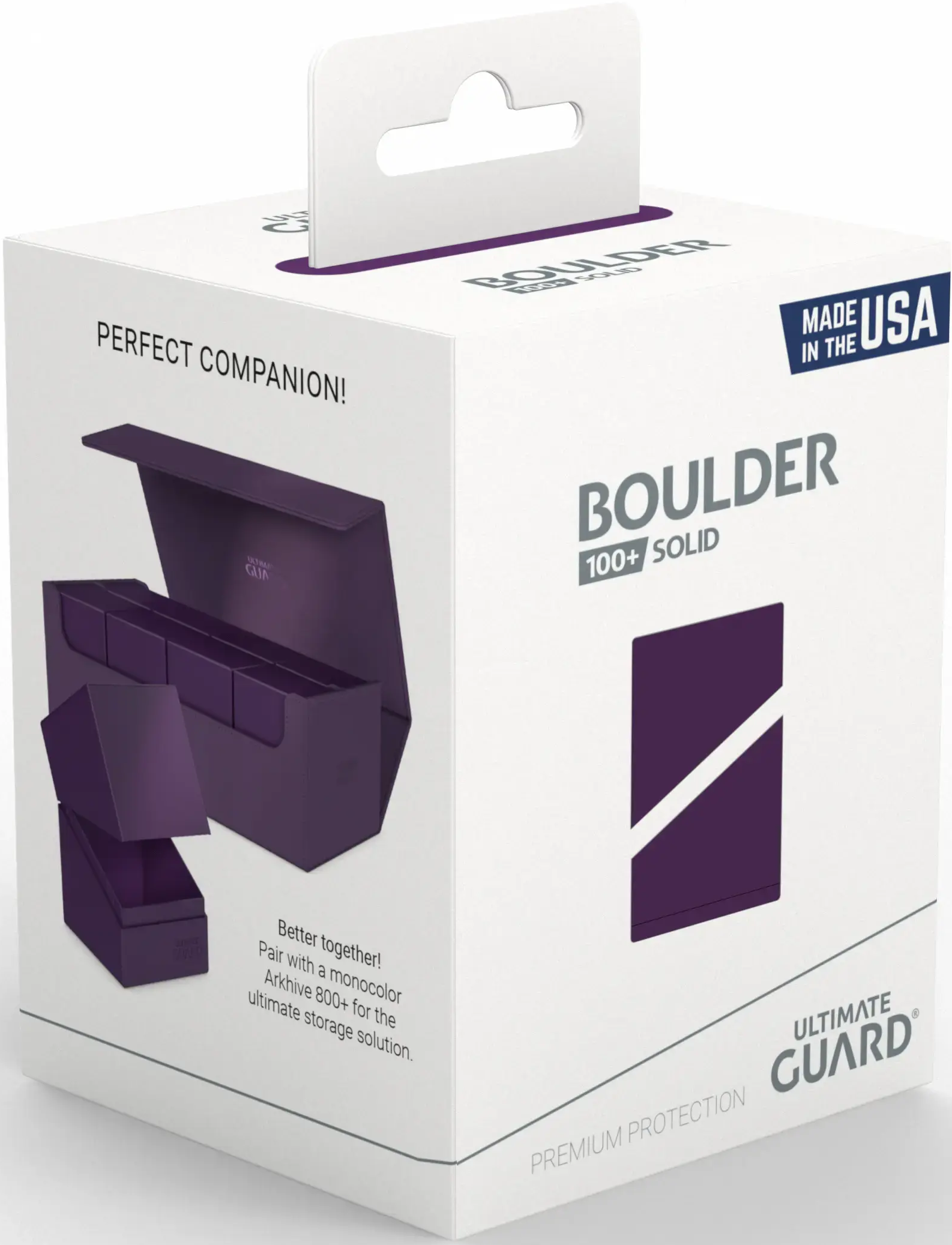 UG Boulder Deck Box 100+ Solid Purple Deck Box Ultimate Guard    | Red Claw Gaming