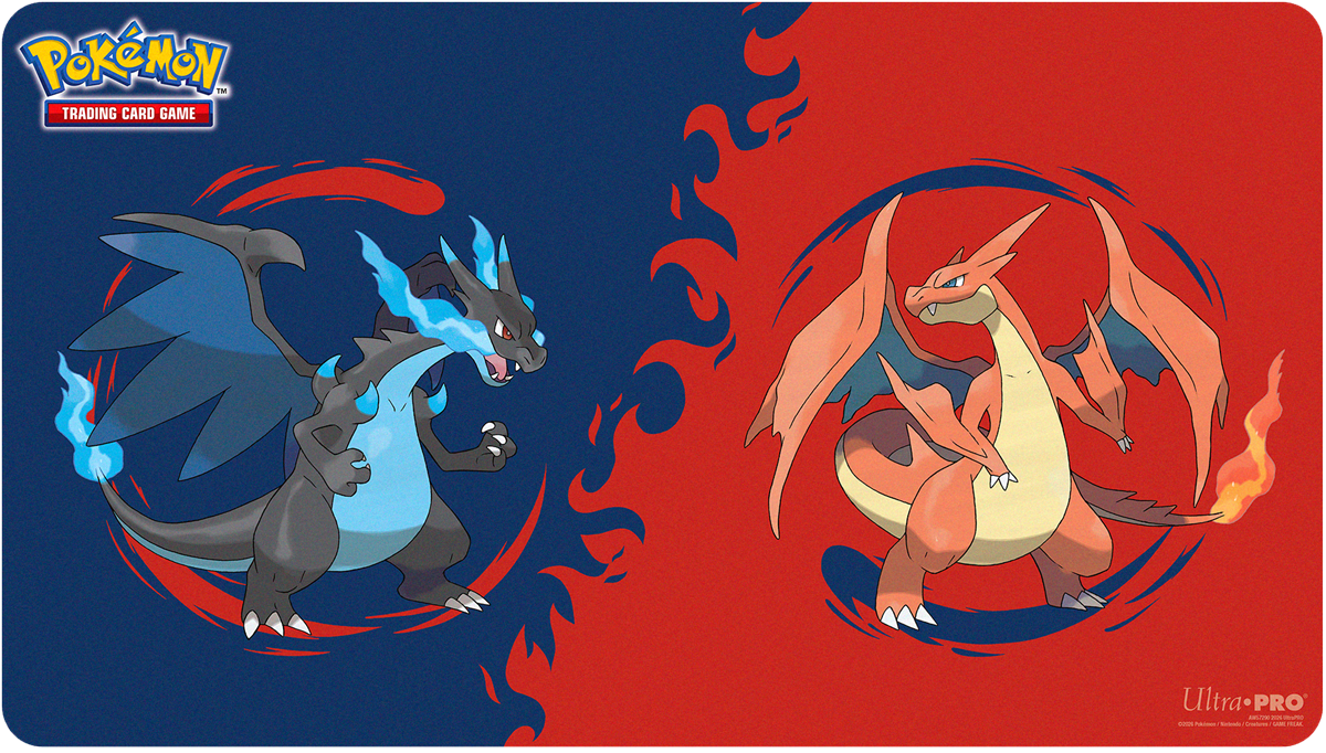 UP PLAYMAT POKEMON MEGA CHARIZARD X & MEGA CHARIZARD Y | Red Claw Gaming
