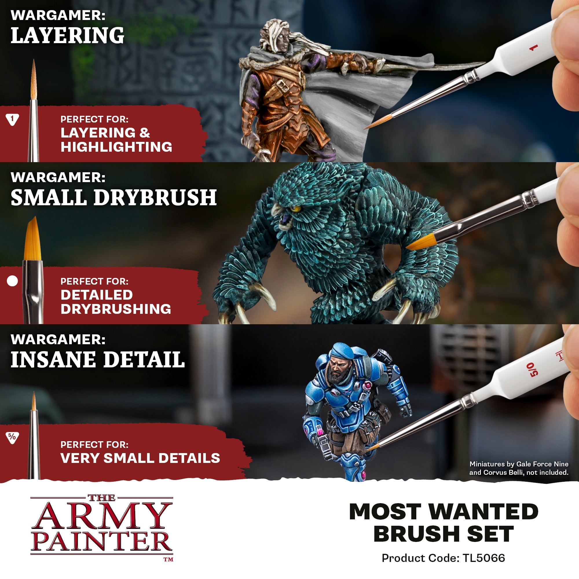 Most Wanted Brush Set Tool Army Painter | Red Claw Gaming