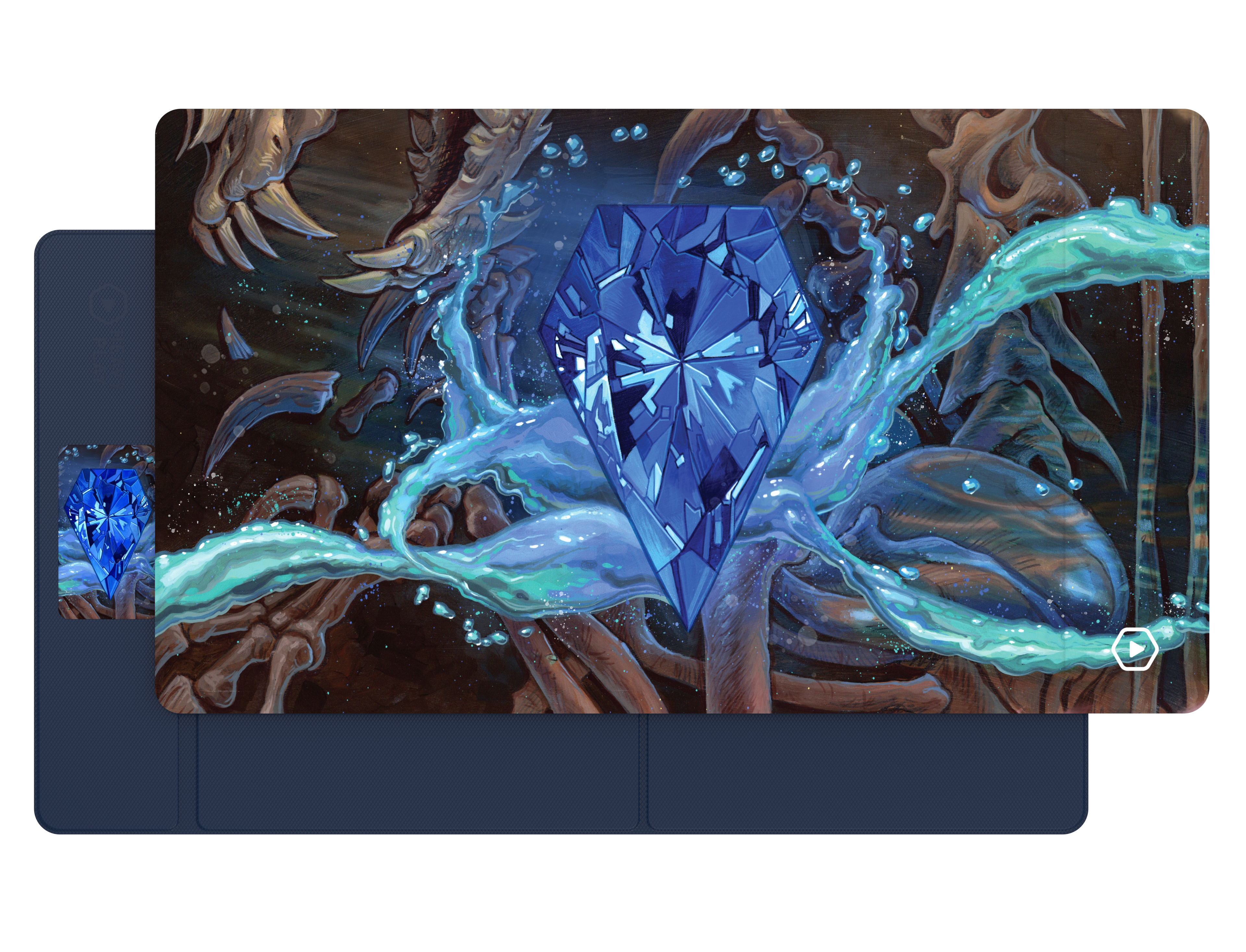 HP ETB LIMITED EDITION PLAYMAT CHRIS SEAMAN - SAPPHIRE Playmats Heavy Play | Red Claw Gaming