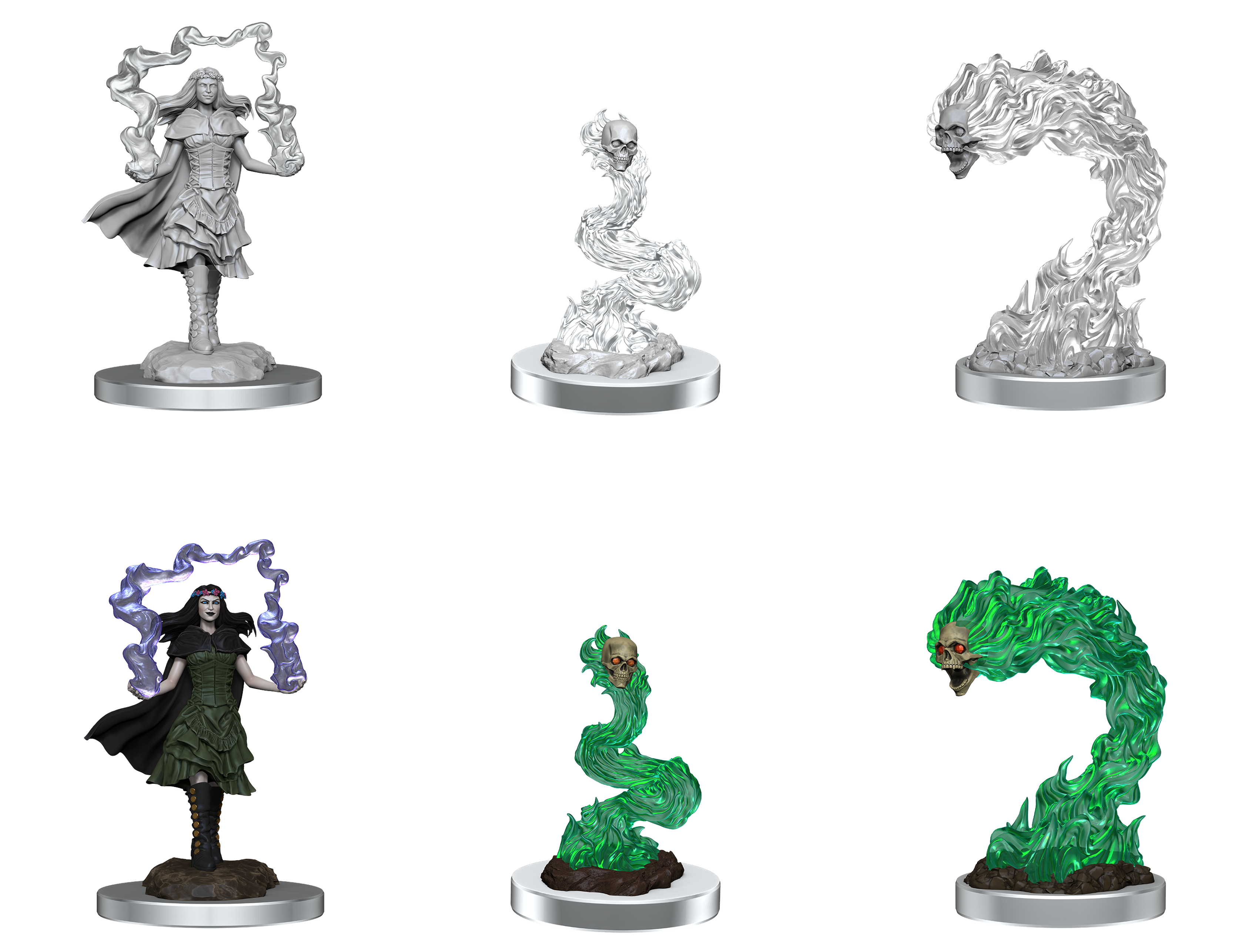 D&D UNPAINTED MINIS DARK SPELLCASTER/FLAMESKULL Minatures Wizkids Games    | Red Claw Gaming