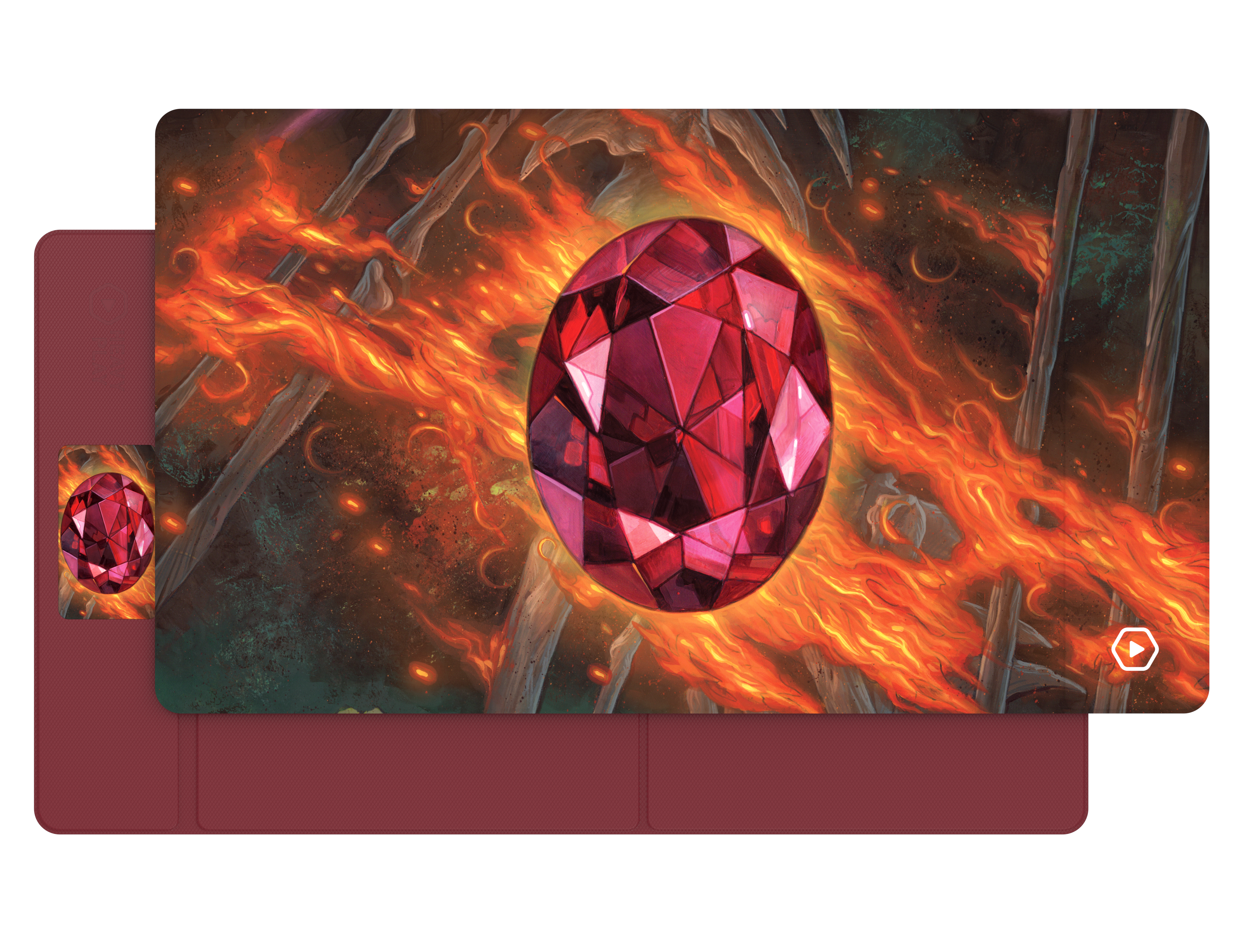 HP ETB LIMITED EDITION PLAYMAT CHRIS SEAMAN - RUBY Playmats Heavy Play | Red Claw Gaming