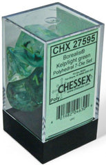 BOREALIS 7-DIE SET KELP/LIGHT GREEN LUMINARY Dice Chessex | Red Claw Gaming