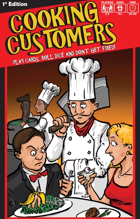 Cooking Customers Board Game Left Justified | Red Claw Gaming