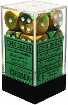 GEMINI 12D6 GOLD-GREEN/WHITE 16MM | Red Claw Gaming