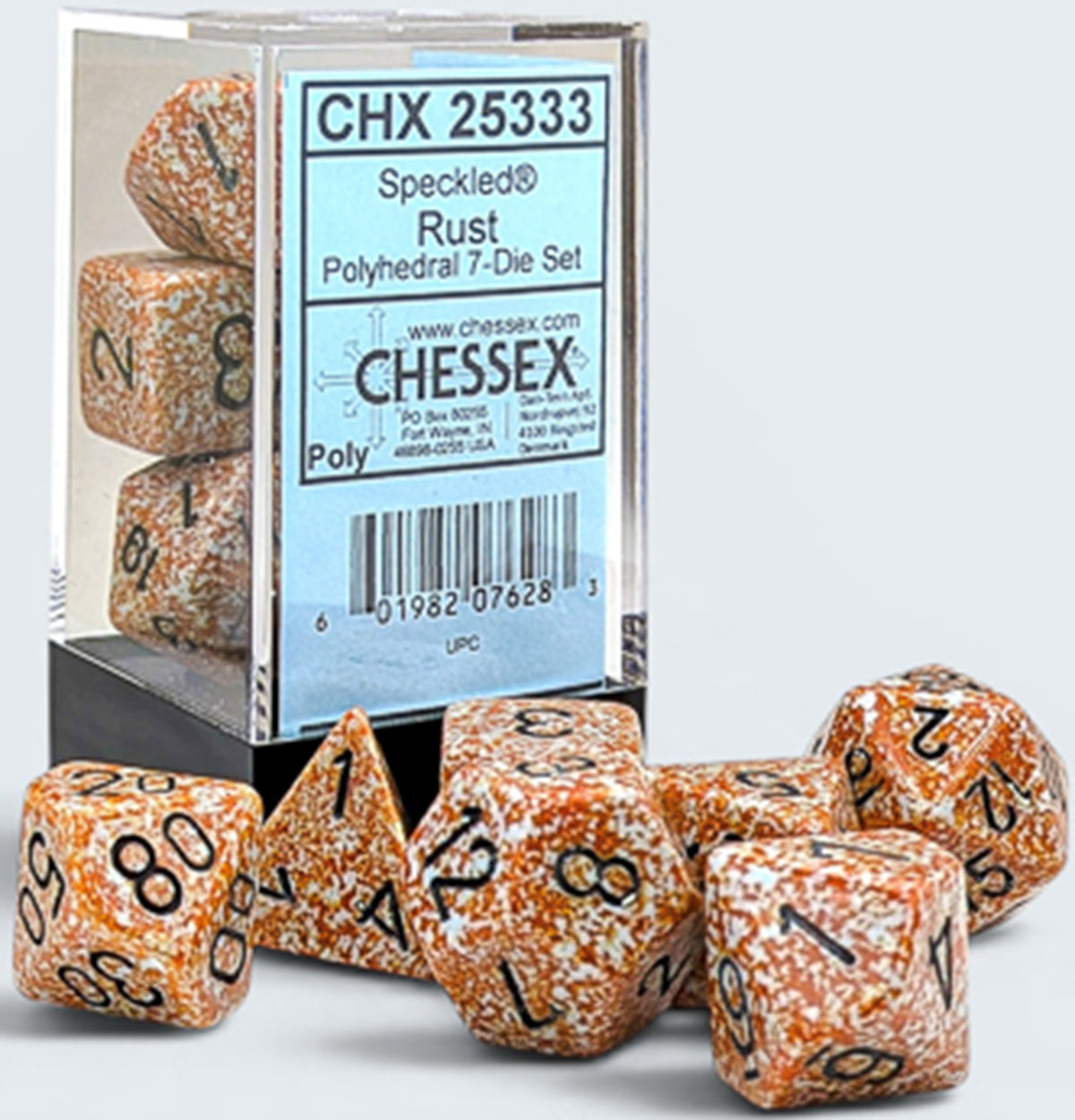 SPECKLED 7-DIE SET POLYHEDRAL RUST | Red Claw Gaming