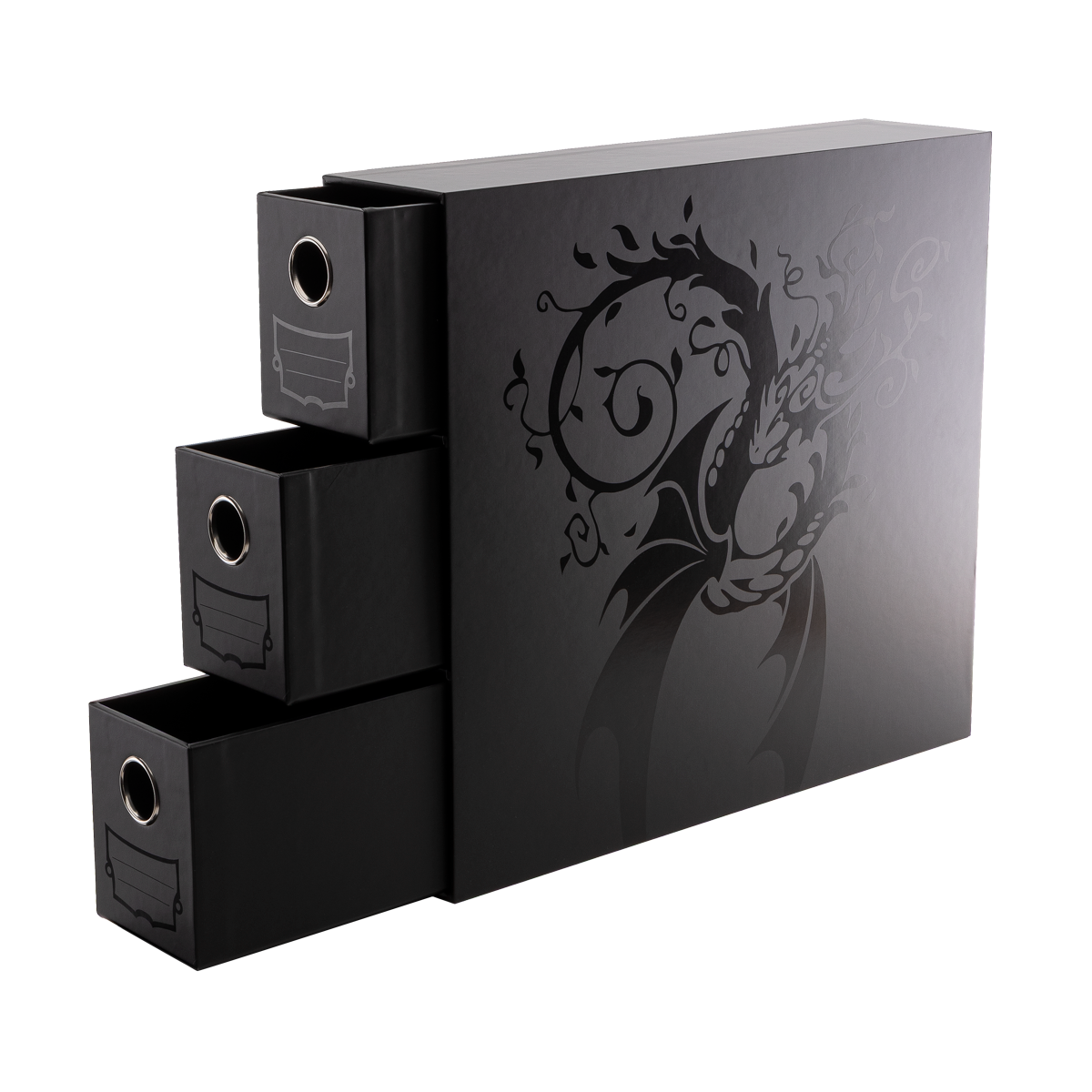 DRAGON SHIELD FORTRESS CARD DRAWERS VERTICAL 3 ROW BLACK | Red Claw Gaming