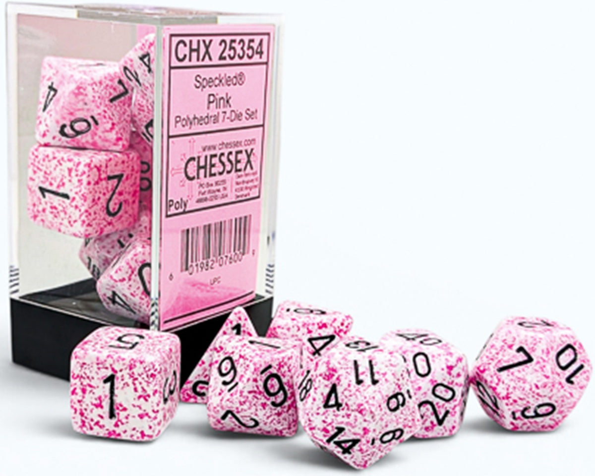 SPECKLED 7-DIE SET POLYHEDRAL PINK | Red Claw Gaming
