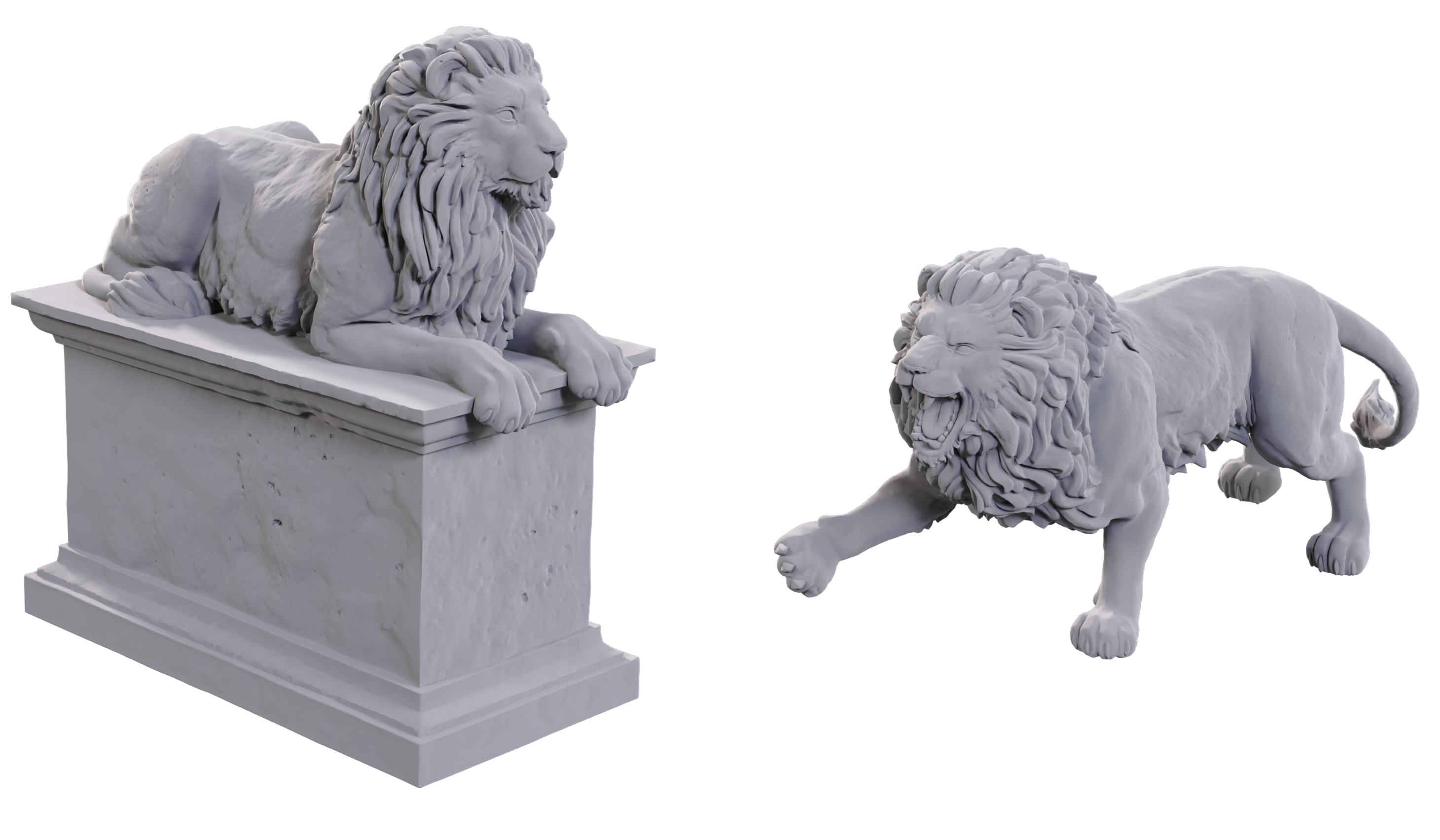 DND UNPAINTED MINIS WV24 STONE LION/ANIMATED STONE LION Minatures Wizkids Games | Red Claw Gaming