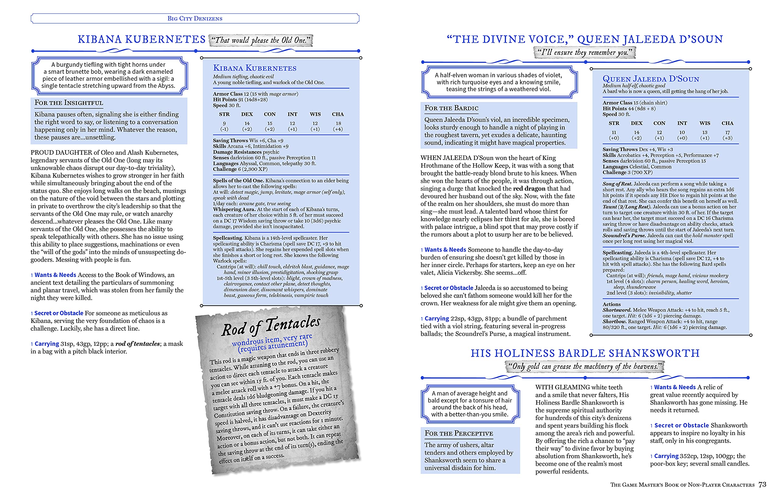 THE GAME MASTERS BOOK OF NON-PLAYER CHARACTERS RPG Book Game Master | Red Claw Gaming