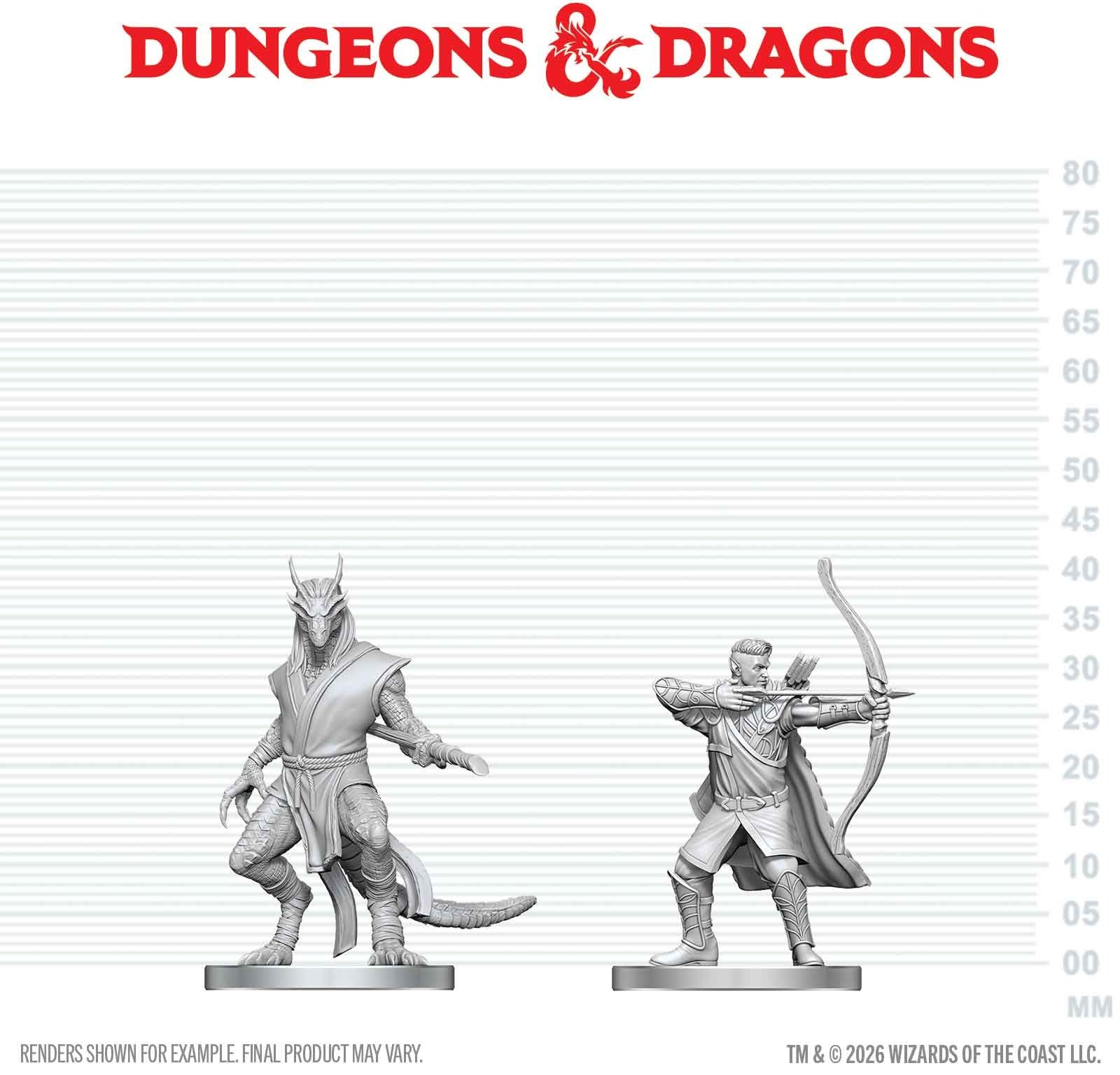 DND UNPAINTED MINIS WV29 ELF RANGER & DRAGONBORN MONK | Red Claw Gaming