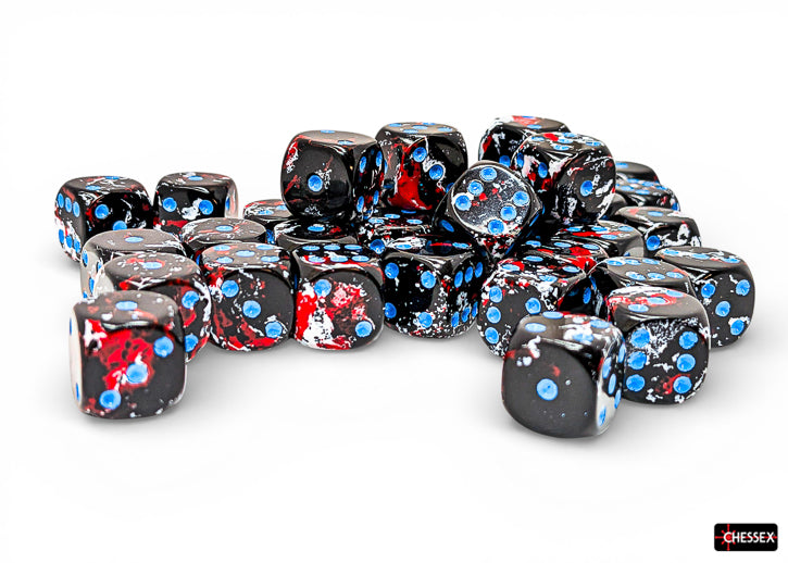 BRUSH 36D6 DARK SIDE/BLUE 12MM Dice Chessex | Red Claw Gaming