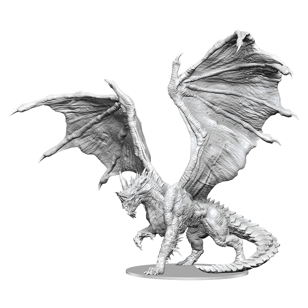 D&D UNPAINTED MINIS ADULT BLUE DRAGON Minatures Wizkids Games    | Red Claw Gaming