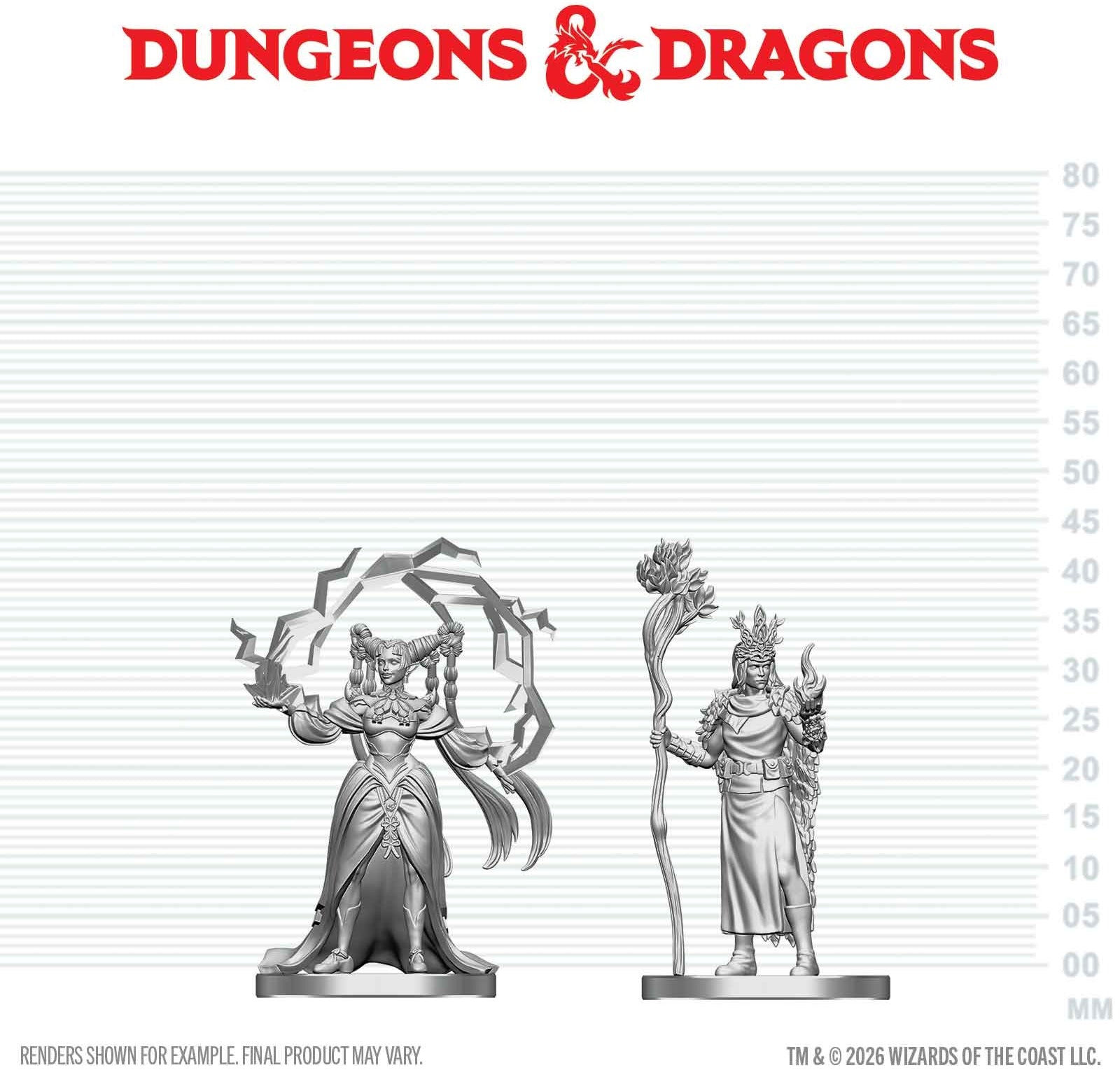 DND UNPAINTED MINIS WV29 HUMAN DRUID & ELF SORCERER | Red Claw Gaming