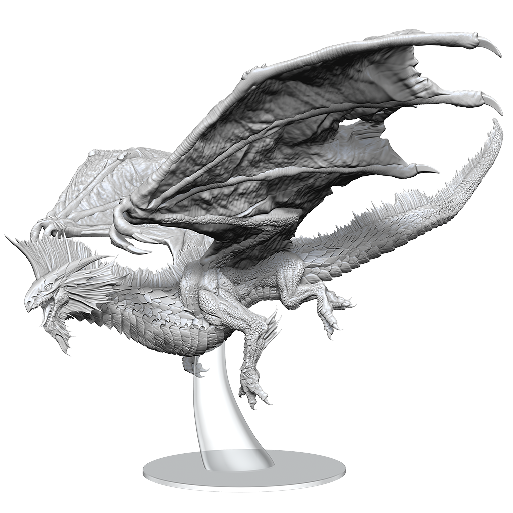D&D UNPAINTED MINIS ADULT SILVER DRAGON Minatures Wizkids Games    | Red Claw Gaming
