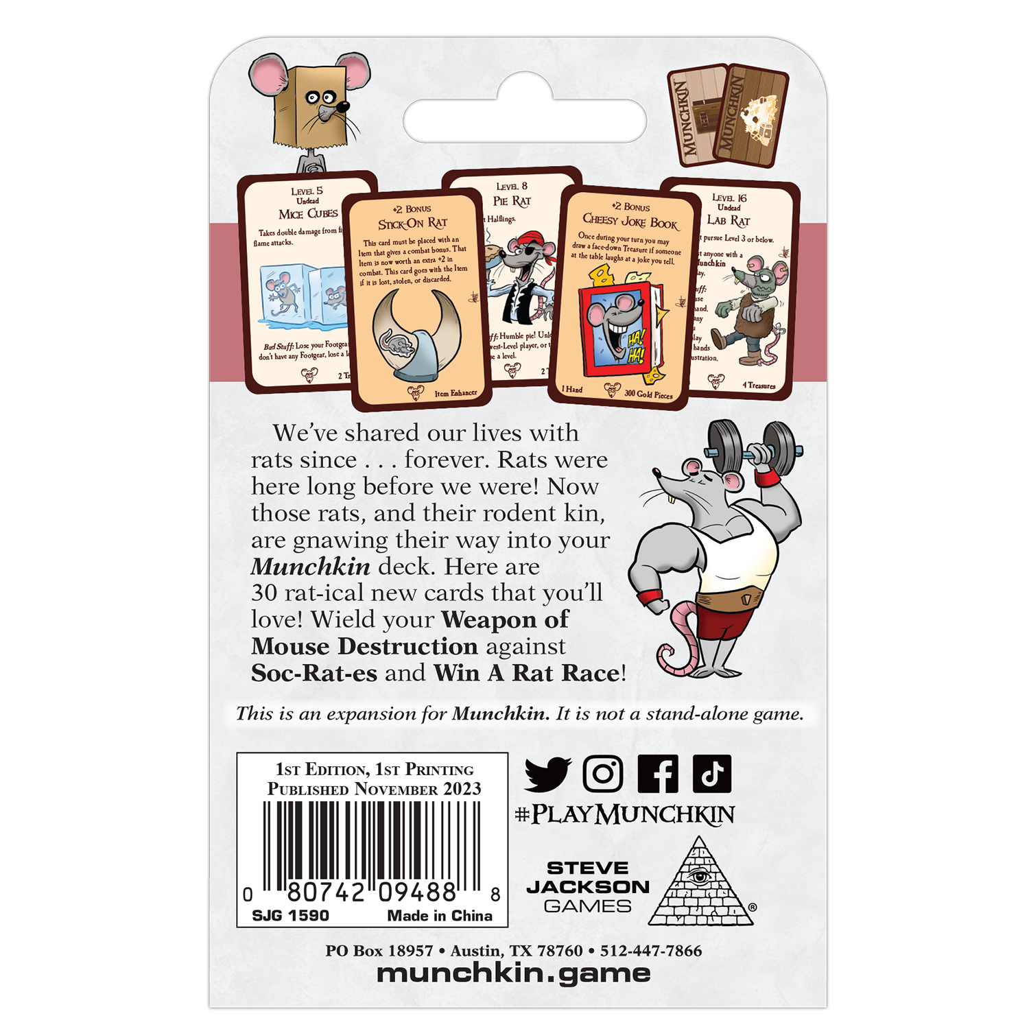 MUNCHKIN RATS Board Games Steve Jackson    | Red Claw Gaming
