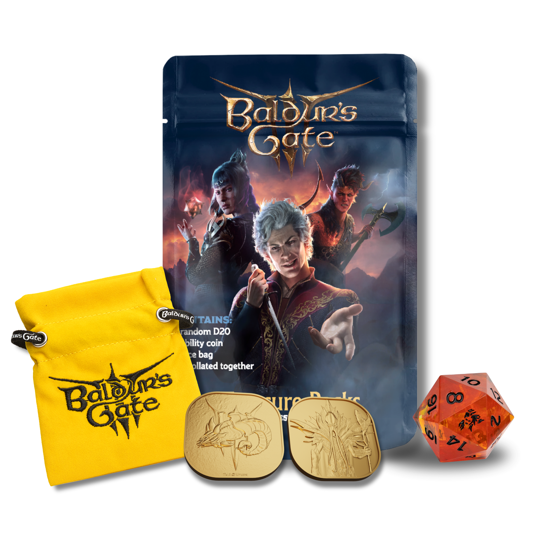 Dungeons & Dragons BALDUR'S GATE 3 TREASURE PACKS Dice & Counters Sirius Dice | Red Claw Gaming