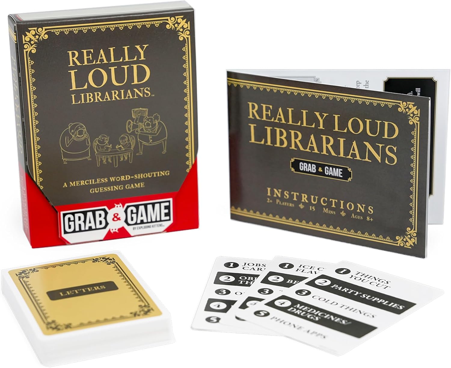 REALLY LOUD LIBRARIANS GRAB AND GO Board Game Exploding Kittens | Red Claw Gaming