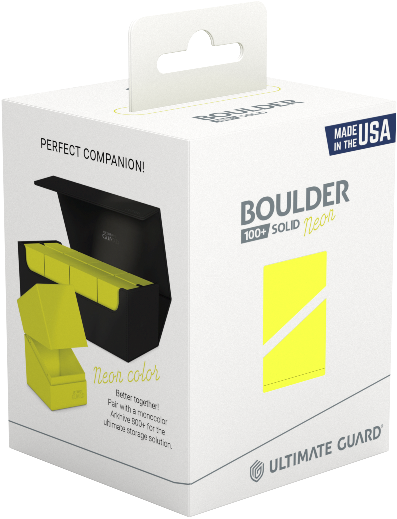 UG DECK CASE BOULDER 100+ NEON YELLOW Deck Box Ultimate Guard | Red Claw Gaming