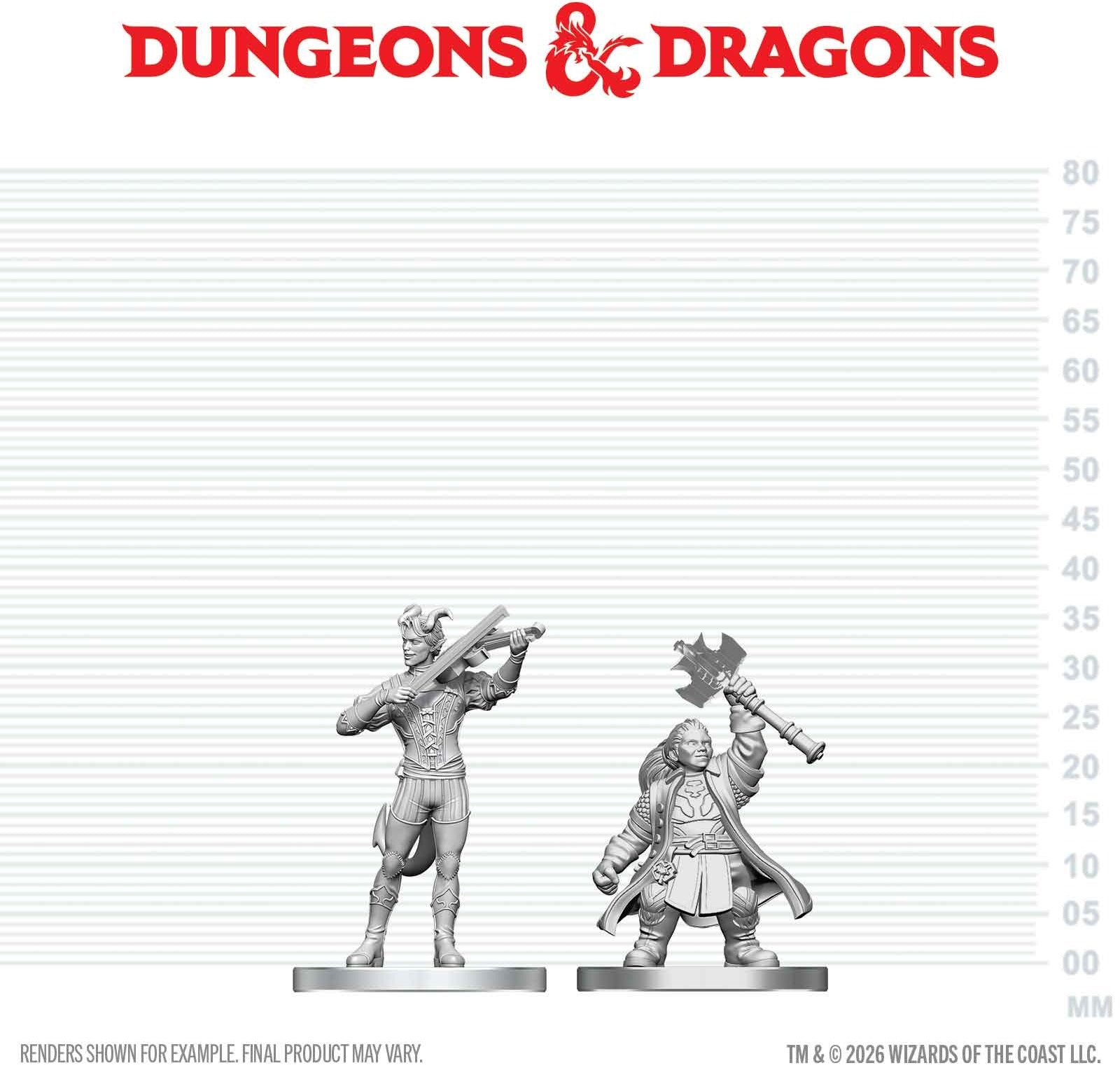 DND UNPAINTED MINIS WV29 TIEFLING BARD & DWARF CLERIC | Red Claw Gaming