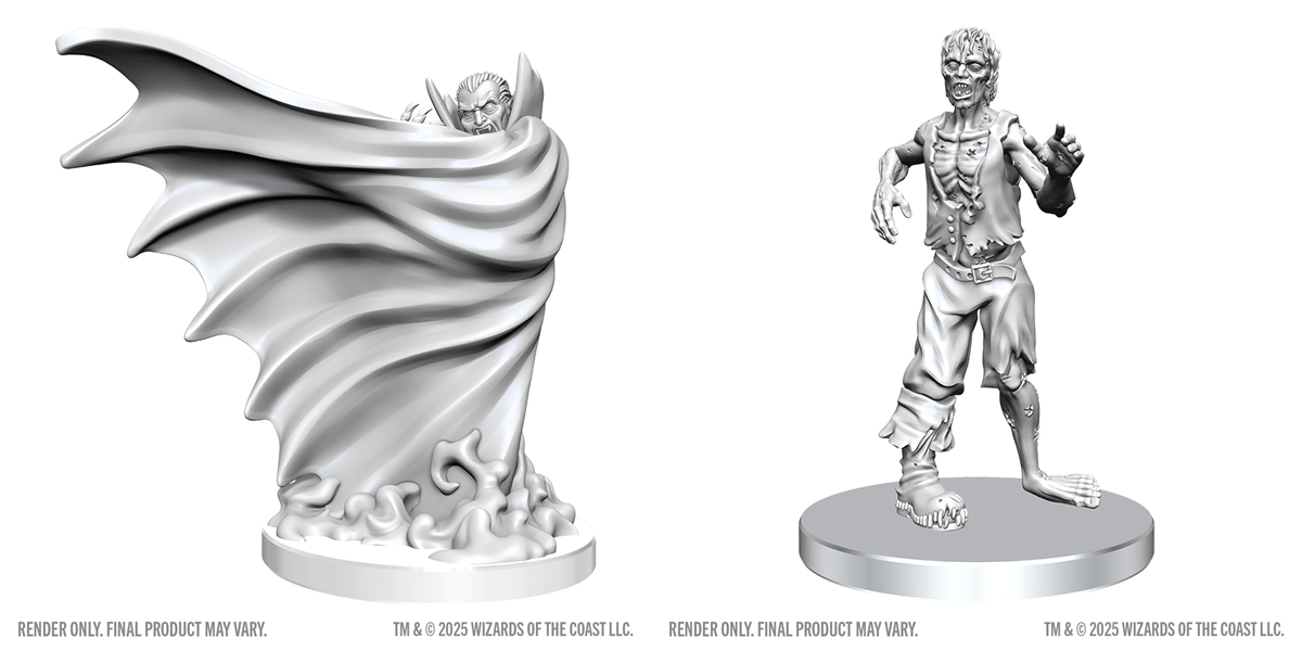 DND UNPAINTED MINIS WV28 CLASSIC VAMPIRE & CLASSIC ZOMBIE Minatures Wizkids Games | Red Claw Gaming