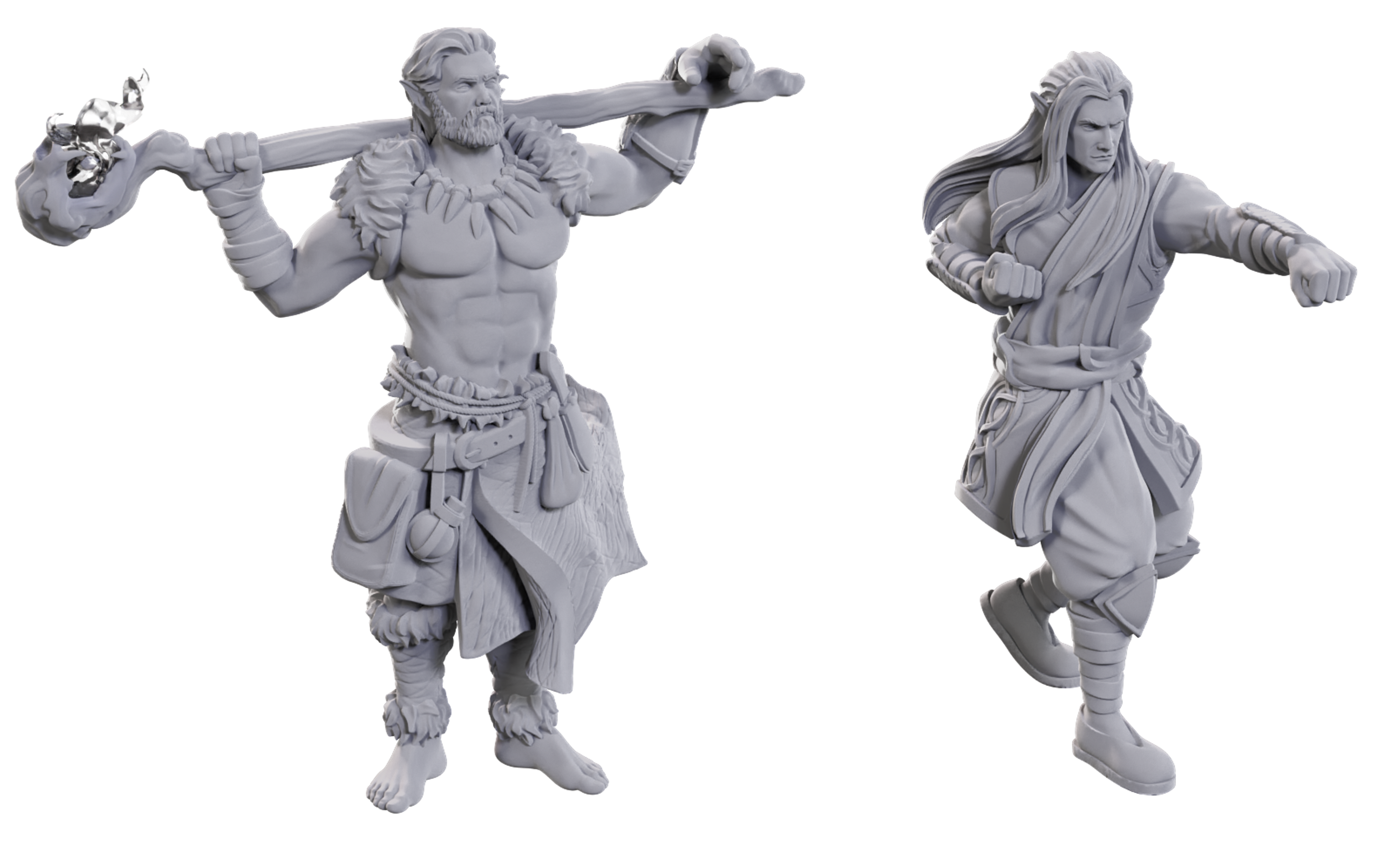 DND UNPAINTED MINIS WV24 ARCHDRUID & MARTIAL ARTS ADEPT Minatures Wizkids Games | Red Claw Gaming
