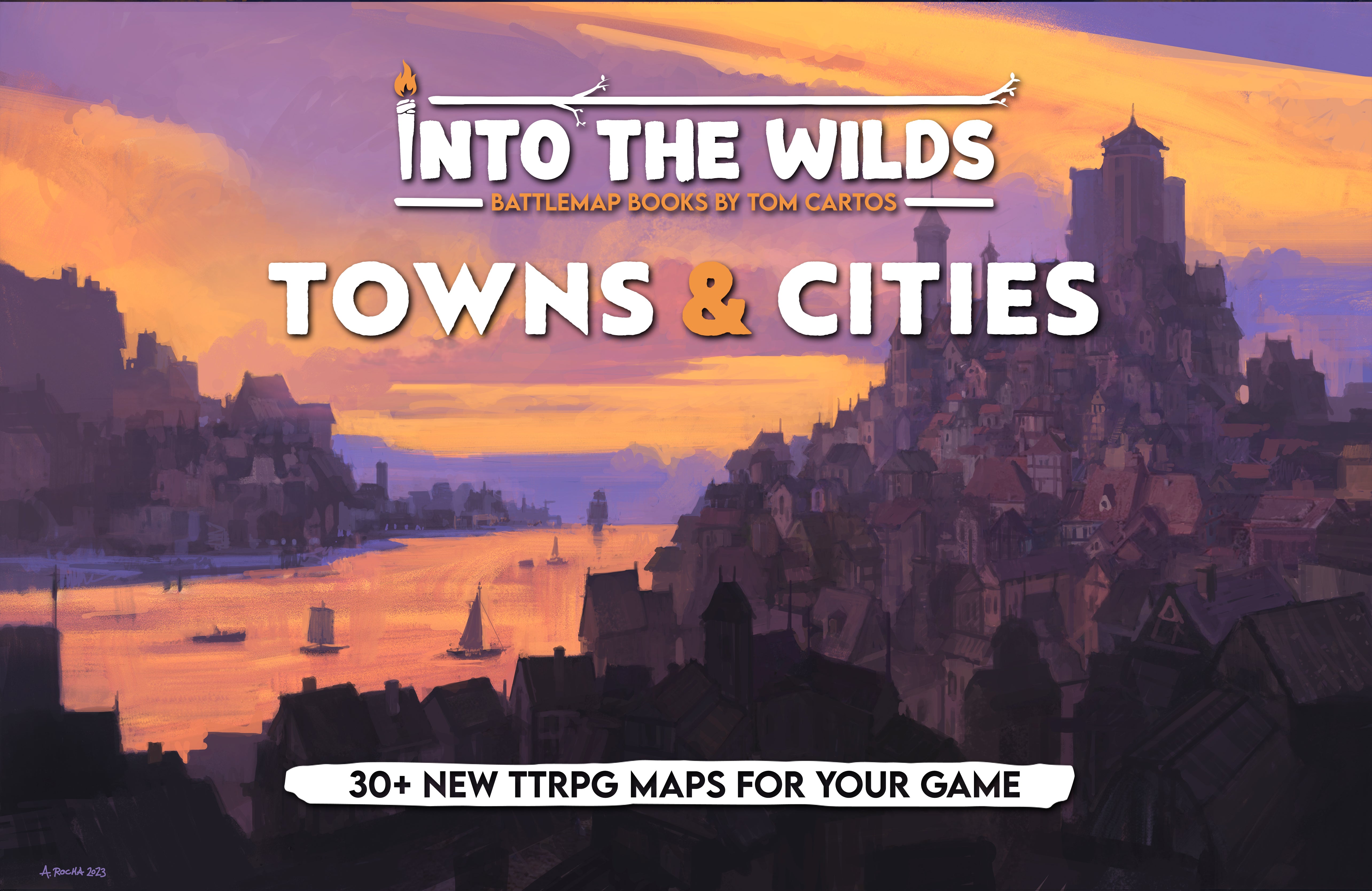 INTO THE WILDS BATTLEMAP BOOKS: TOWNS AND CITIES Role Playing Universal DIstribution | Red Claw Gaming