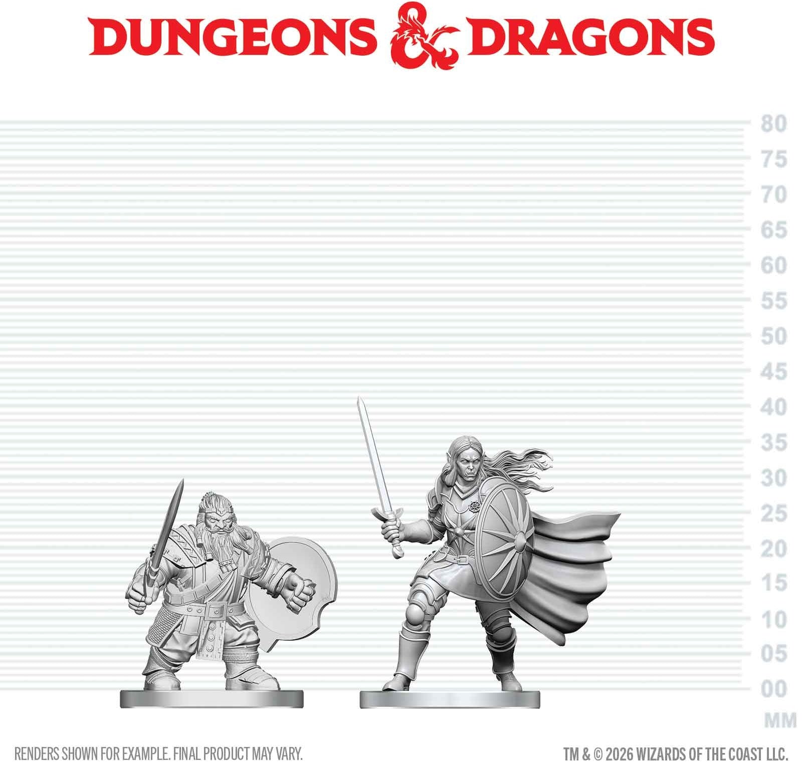 DND UNPAINTED MINIS WV29 DWARF FIGHTER & ORC PALADIN | Red Claw Gaming