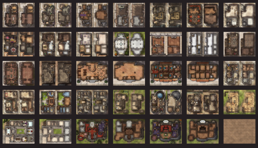 INTO THE WILDS BATTLEMAP BOOKS: TRADERS AND DWELLINGS Role Playing Universal DIstribution | Red Claw Gaming