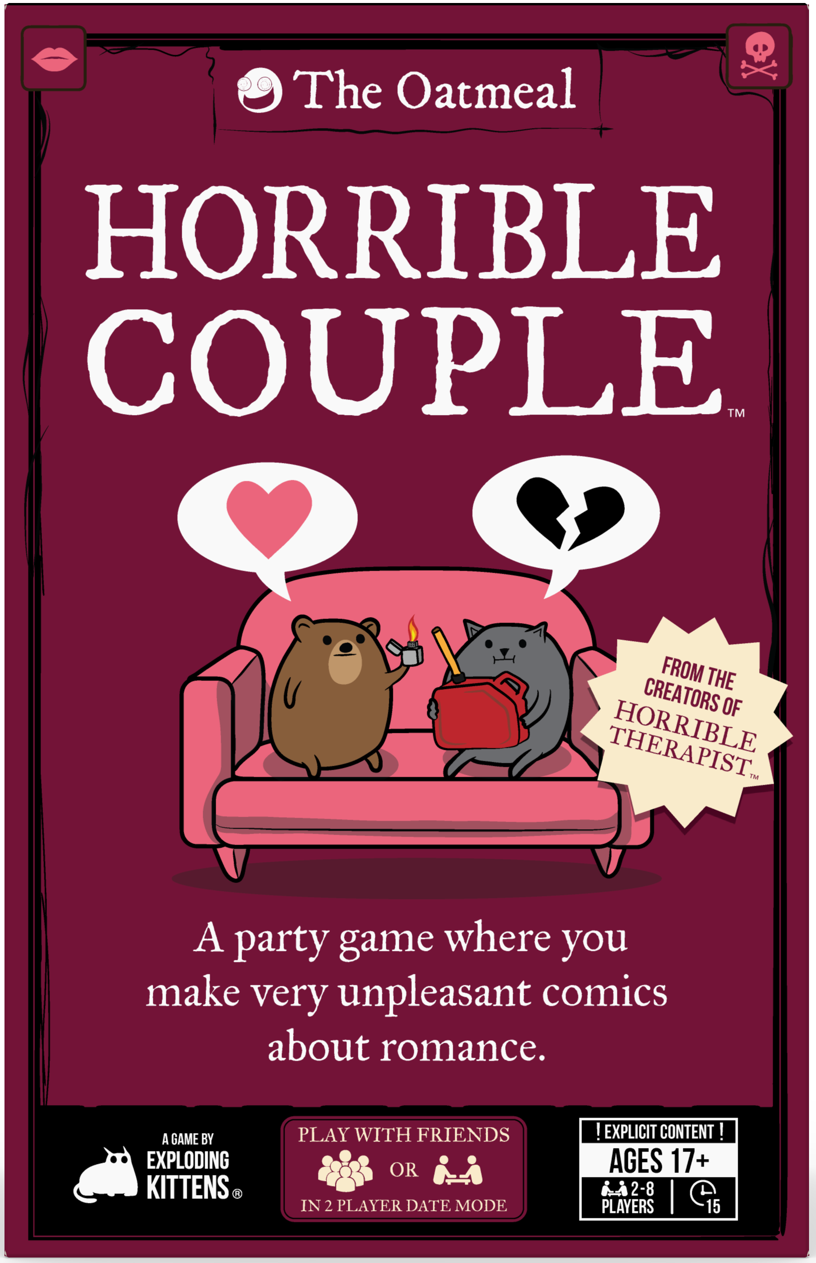HORRIBLE COUPLE Board Game Exploding Kittens | Red Claw Gaming