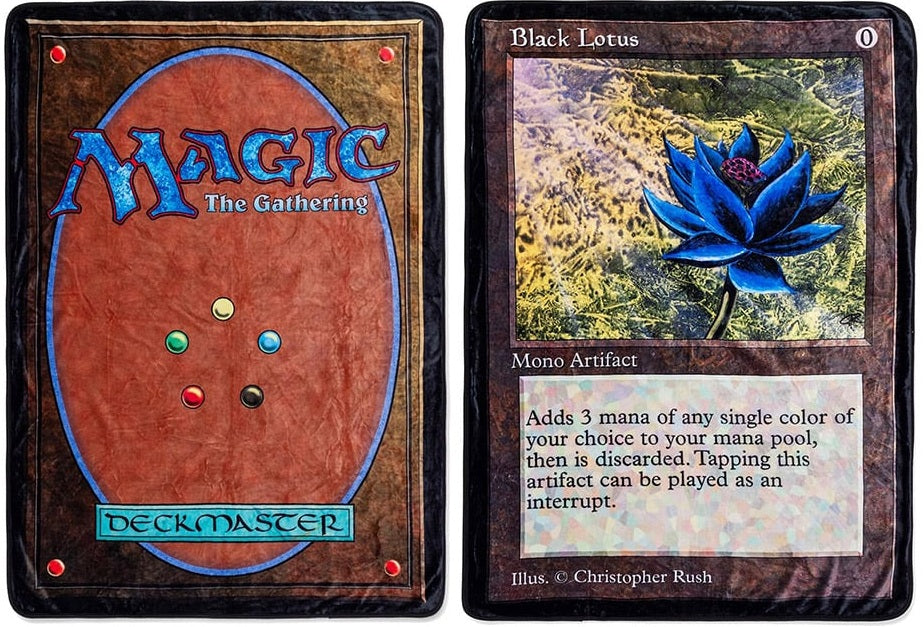 MTG FLEECE THROW BLANKET LOTUS CARD DOUBLE SIDED ROYAL PLUSH 45X60 Magic the Gathering Red Claw Gaming | Red Claw Gaming