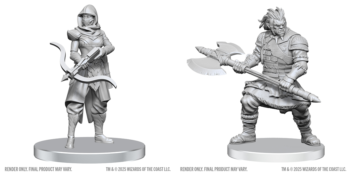 DND UNPAINTED MINIS WV28 ASSASSIN & BERSERKER Minatures Wizkids Games | Red Claw Gaming
