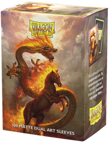 DRAGON SHIELD SLEEVES DUAL MATTE FIRE HORSE 100CT Dragon Shield Dragon Shield | Red Claw Gaming