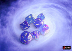 NEBULA 7-DIE SET AURA/WHITE LUMINARY Dice Chessex | Red Claw Gaming