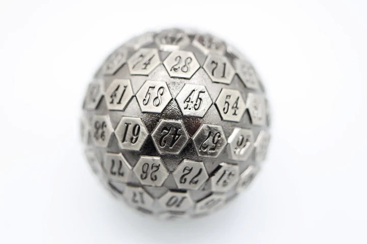 45MM METAL D100 - SILVER Dice & Counters Foam Brain Games    | Red Claw Gaming