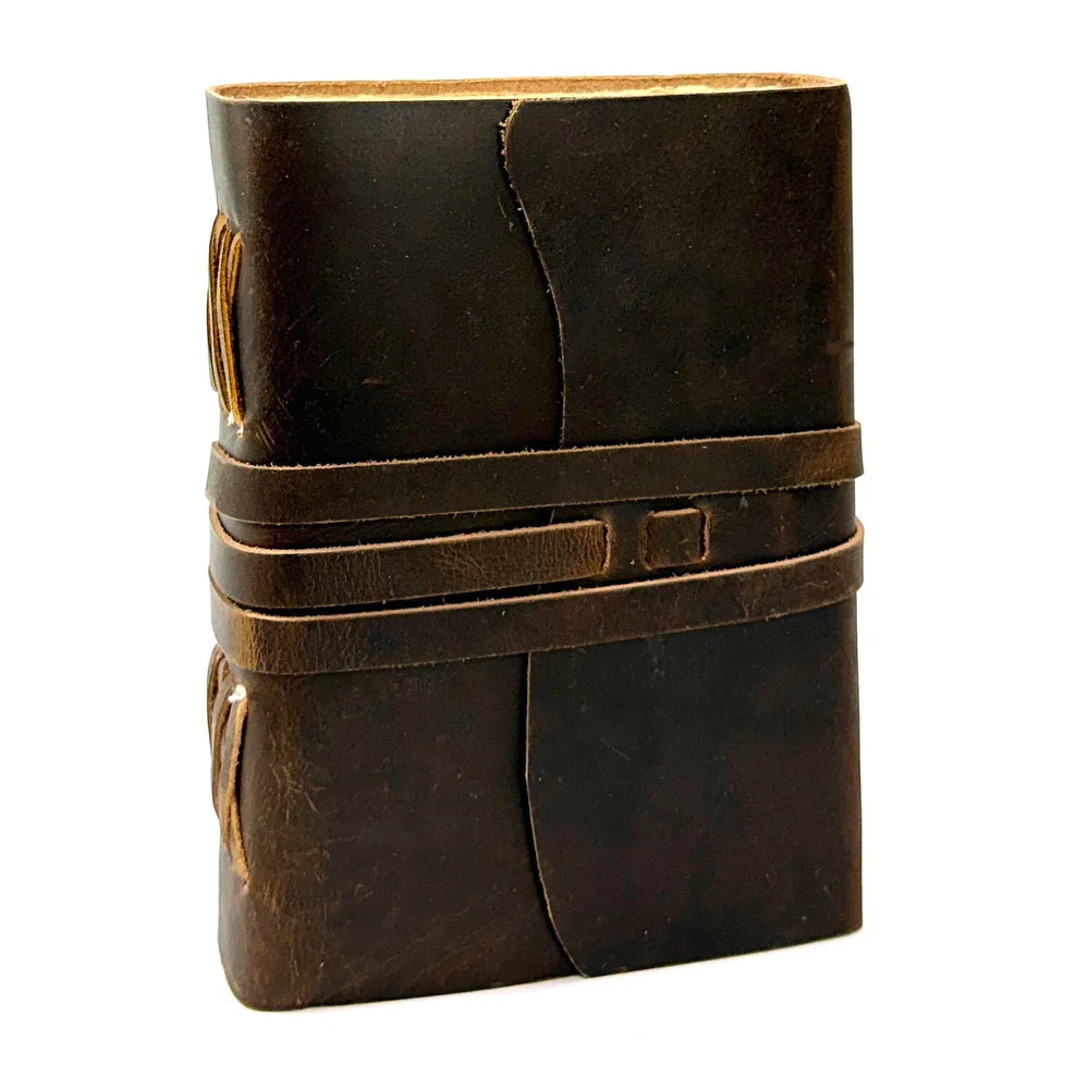 Leather Journal - Oil Tanned Plain Vintage Deckled Edge Paper | Red Claw Gaming