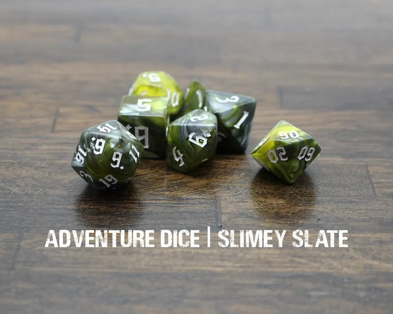 Adventure Dice Slimey Slate Dice Set Dice & Counters Adventure Dice | Red Claw Gaming