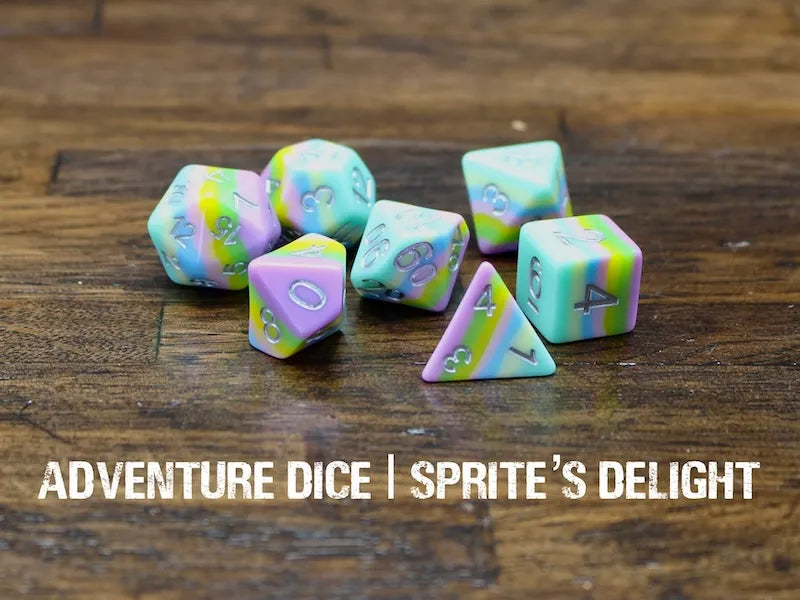 Adventure Dice Sprite’s Delight dice set Dice & Counters Adventure Dice | Red Claw Gaming