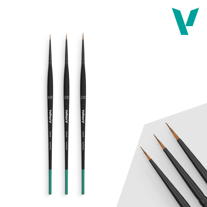 VALLEJO: DETAIL (SYNTHETIC) BRUSH DEFINITION SET Vallejo Brush Vallejo    | Red Claw Gaming