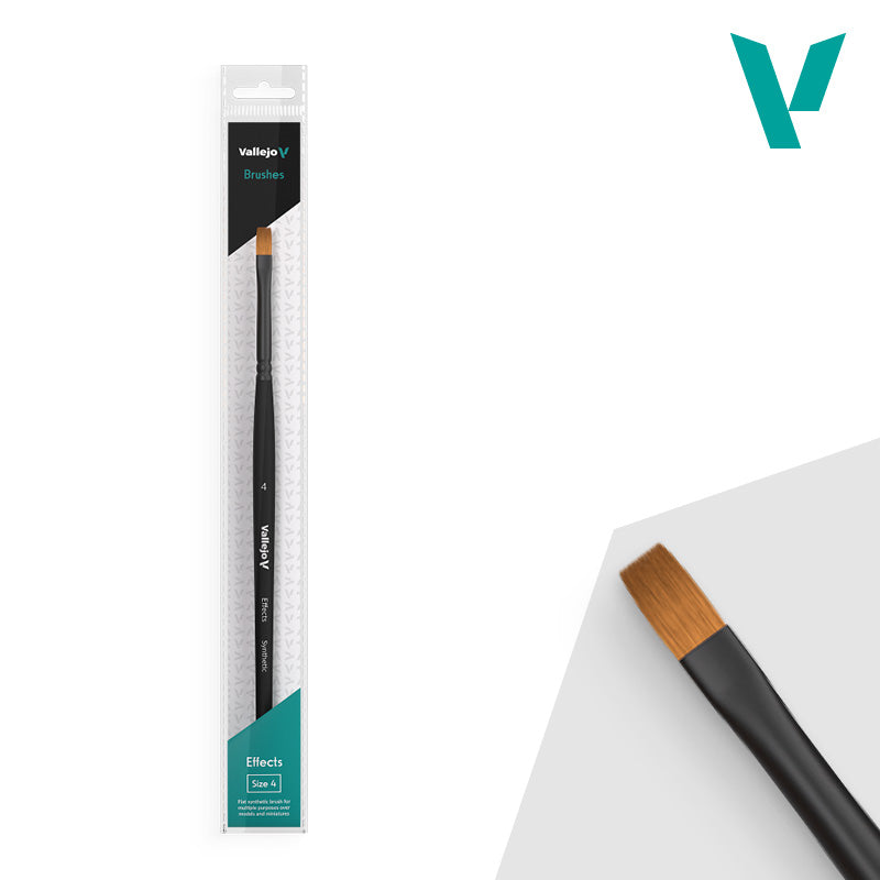 VALLEJO: FLAT RECTANGULAR EFFECTS SYNTHETIC BRUSH NO. 4 Vallejo Brush Vallejo    | Red Claw Gaming