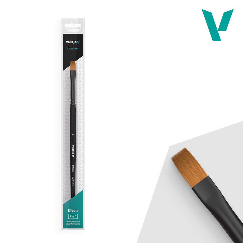 VALLEJO: FLAT RECTANGULAR EFFECTS SYNTHETIC BRUSH NO. 6 Vallejo Brush Vallejo    | Red Claw Gaming