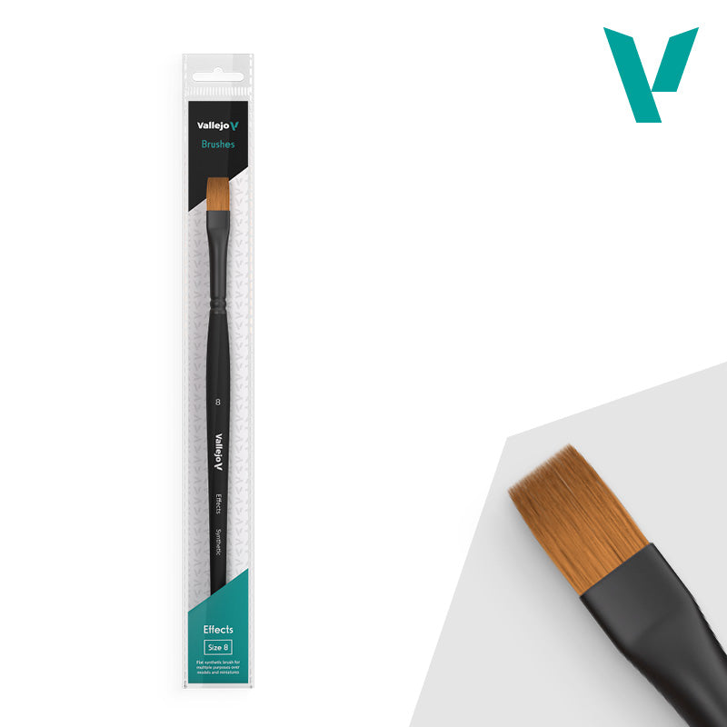 VALLEJO: FLAT RECTANGULAR EFFECTS SYNTHETIC BRUSH NO. 8 Vallejo Brush Vallejo    | Red Claw Gaming