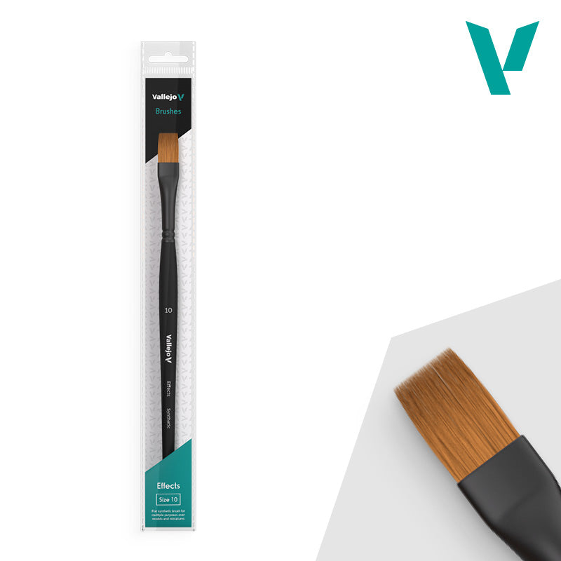 VALLEJO: FLAT RECTANGULAR EFFECTS SYNTHETIC BRUSH NO. 10 Vallejo Brush Vallejo    | Red Claw Gaming