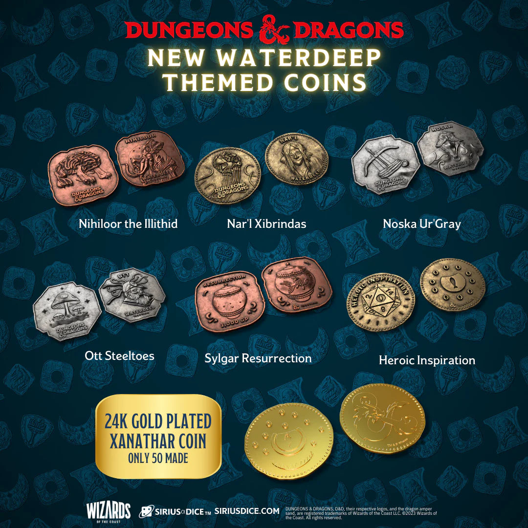 Dungeons & Dragons Xanathar's Treasure Pack: Waterdeep Collection Dice & Counters Sirius Dice | Red Claw Gaming