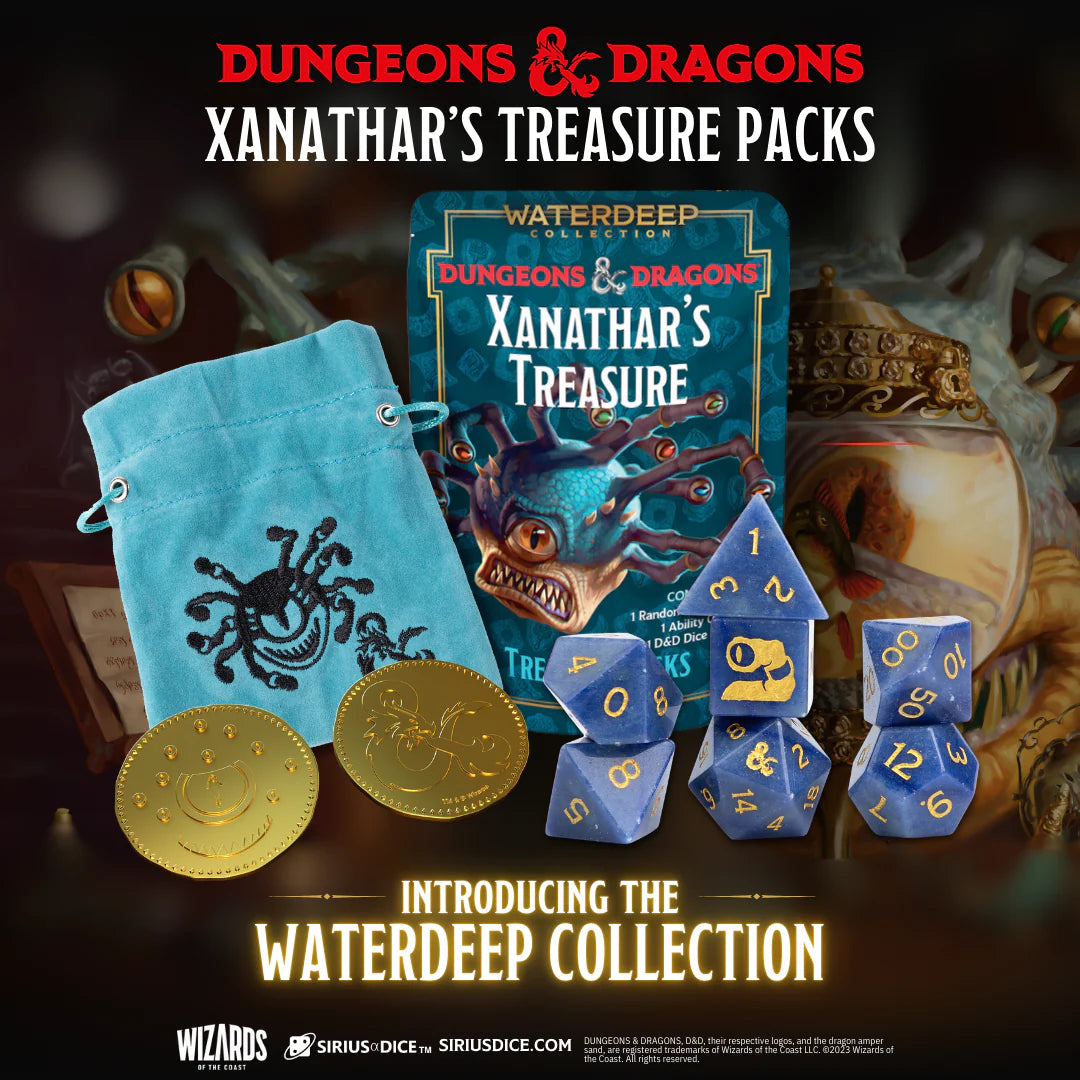 Dungeons & Dragons Xanathar's Treasure Pack: Waterdeep Collection Dice & Counters Sirius Dice | Red Claw Gaming