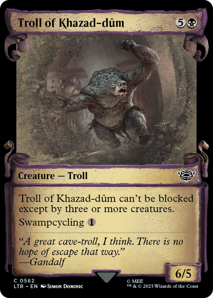 Troll of Khazad-dum [The Lord of the Rings: Tales of Middle-Earth Showcase Scrolls] MTG Single Magic: The Gathering    | Red Claw Gaming
