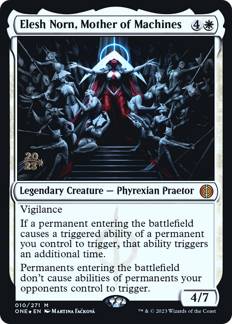 Elesh Norn, Mother of Machines [Phyrexia: All Will Be One Prerelease Promos] MTG Single Magic: The Gathering    | Red Claw Gaming