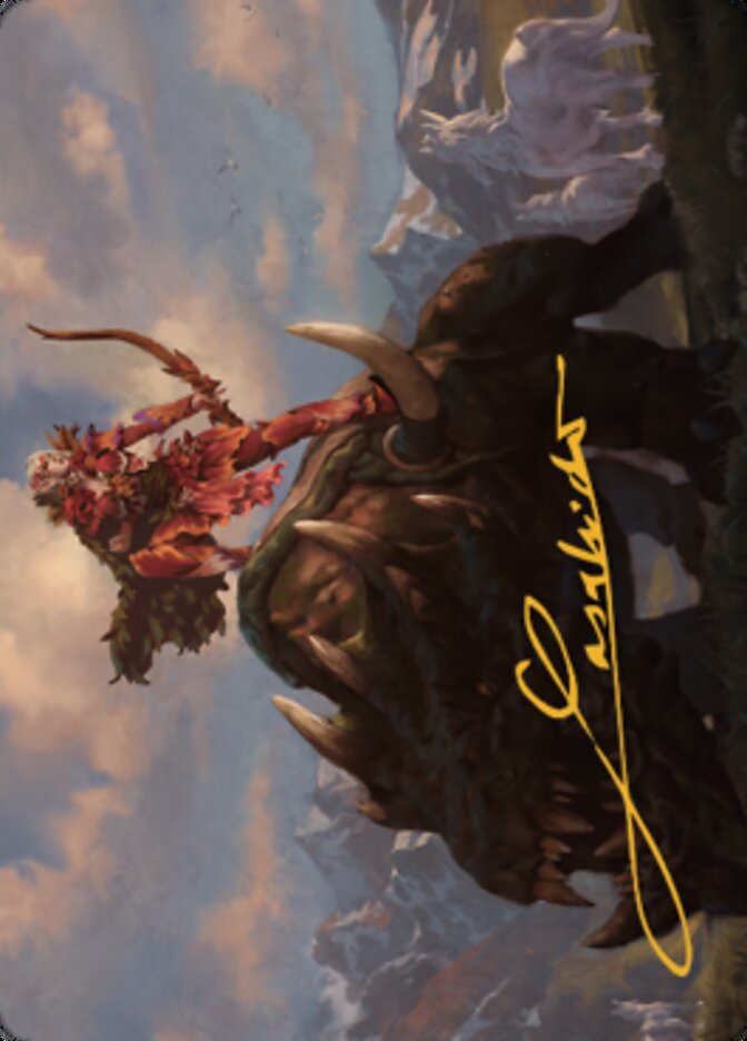 Meria's Outrider Art Card (Gold-Stamped Signature) [Dominaria United Art Series] MTG Single Magic: The Gathering    | Red Claw Gaming