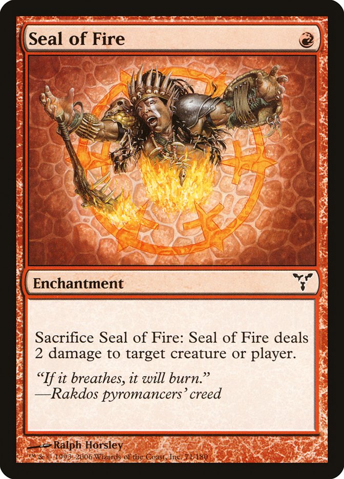 Seal of Fire [Dissension] MTG Single Magic: The Gathering    | Red Claw Gaming