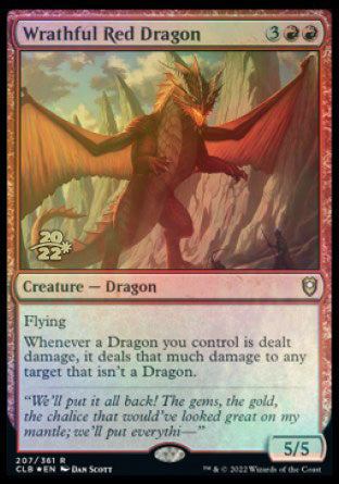 Wrathful Red Dragon [Commander Legends: Battle for Baldur's Gate Prerelease Promos] MTG Single Magic: The Gathering    | Red Claw Gaming